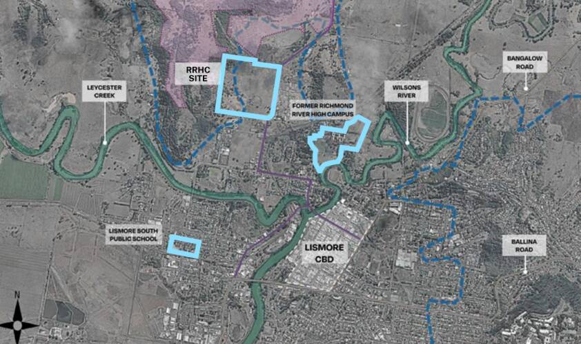 The site at 163 and 170 Alexandra Parade at North Lismore has been revealed as the site of the new Rivers College Richmond River High campus. Picture by NSW Department of Education