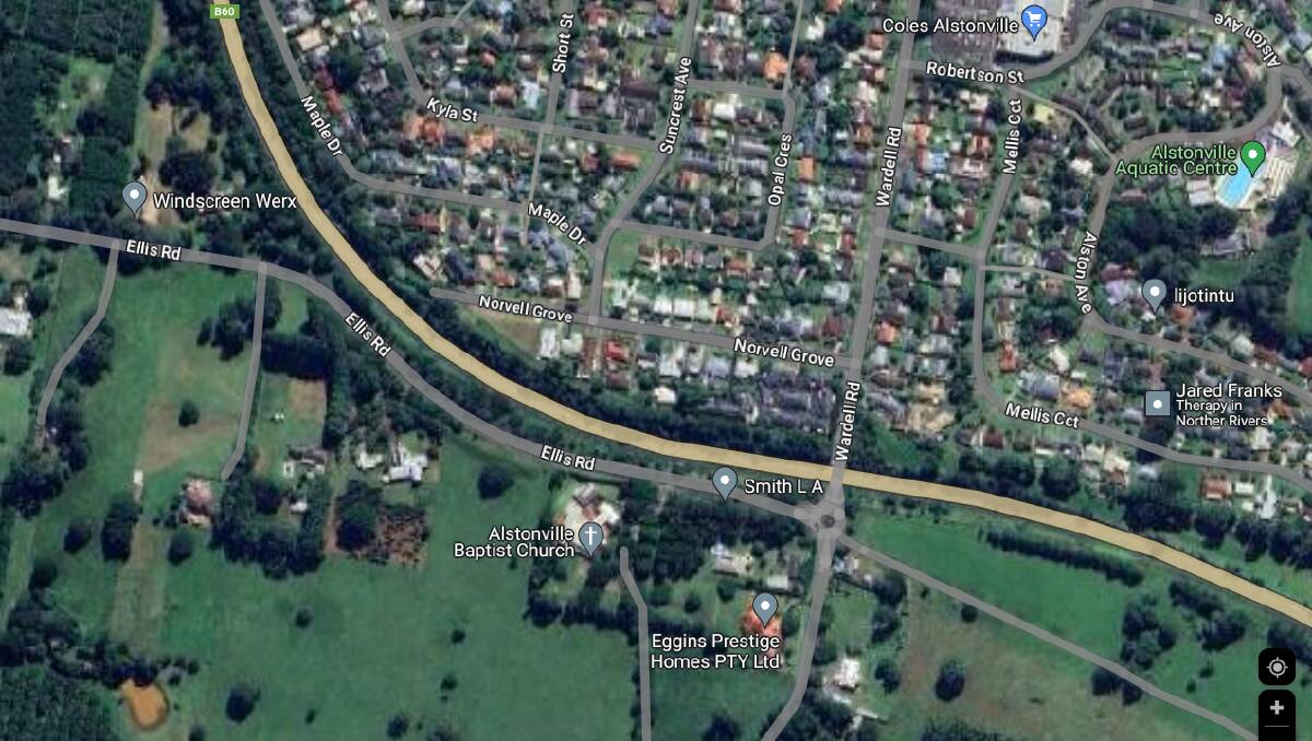 A man is in a serious condition after a crash on the Bruxner Hwy near Alstonville. Picture by Google Maps