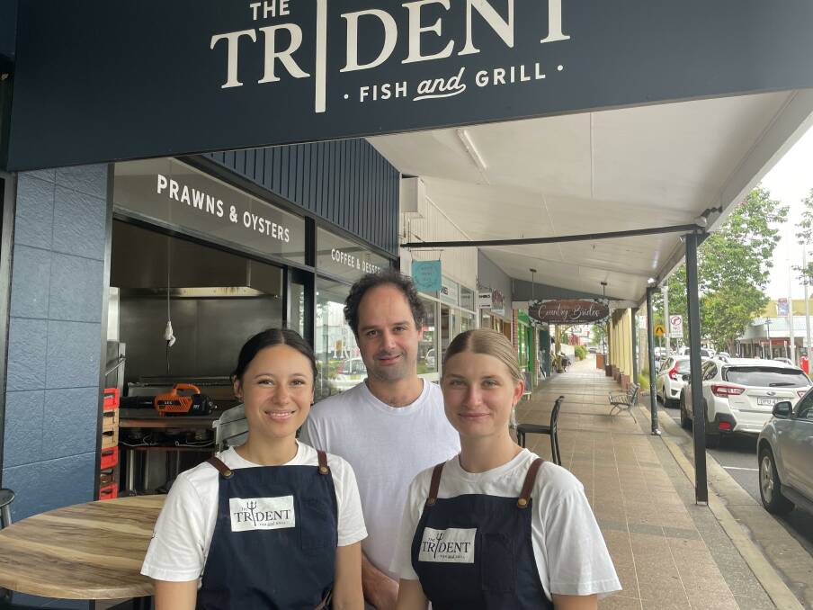 Mikala Karam, Chris Photiou and Haylie Kumpulainen at The Trident Fish and Grill in Alstonville. A second takeaway shop is coming to Lismore. Picture by Mitchell Craig.