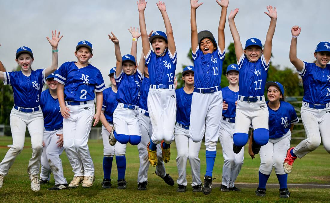 NSW Blue won the girls little league gold medal game at Albert Park, Lismore. Picture by Studio Honsa/ Baseball.com.au 