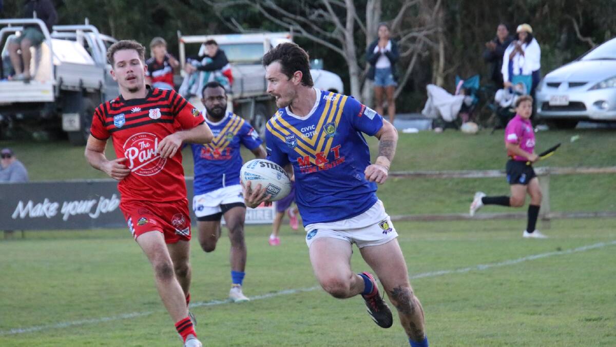 Marist Brothers captain Mitchell Krause scored a hat-trick against Byron Bay. Picture by Cee Bee's Photos.