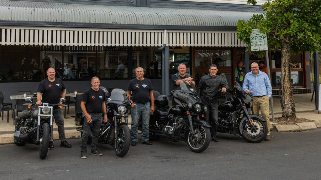 The NSW Rugby League Hogs paid a visit to Lismore and stopped off at mayor Steve Krieg's cafe in February.