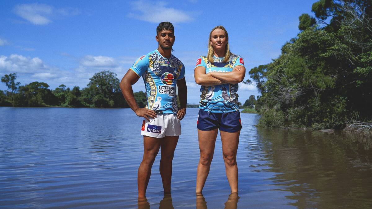 Titans winger Alofiana Khan-Periera and NRLW player Jamie Chapman. Picture supplied.