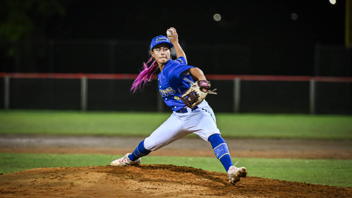 Canadian pitcher Raine Padgham was dominant for the Brisbane Bandits in the Australian Women's Showcase. Picture by Studio Honsa/ Baseball.com.au 